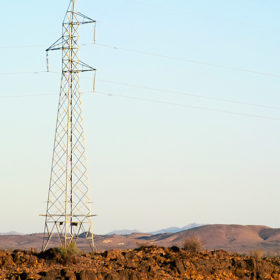 Transmission tower in the Flinders Ranges